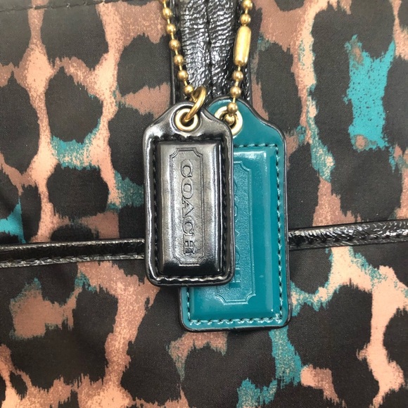 Coach H1394-F25282 Game Ocerot Print Tote Multi-Color JADE Leopard Print - Picture 8 of 13